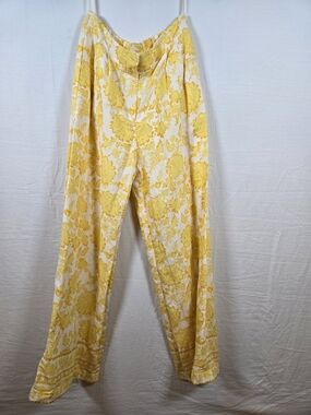 Alex Marie Yellow and White Wide Leg Pants
